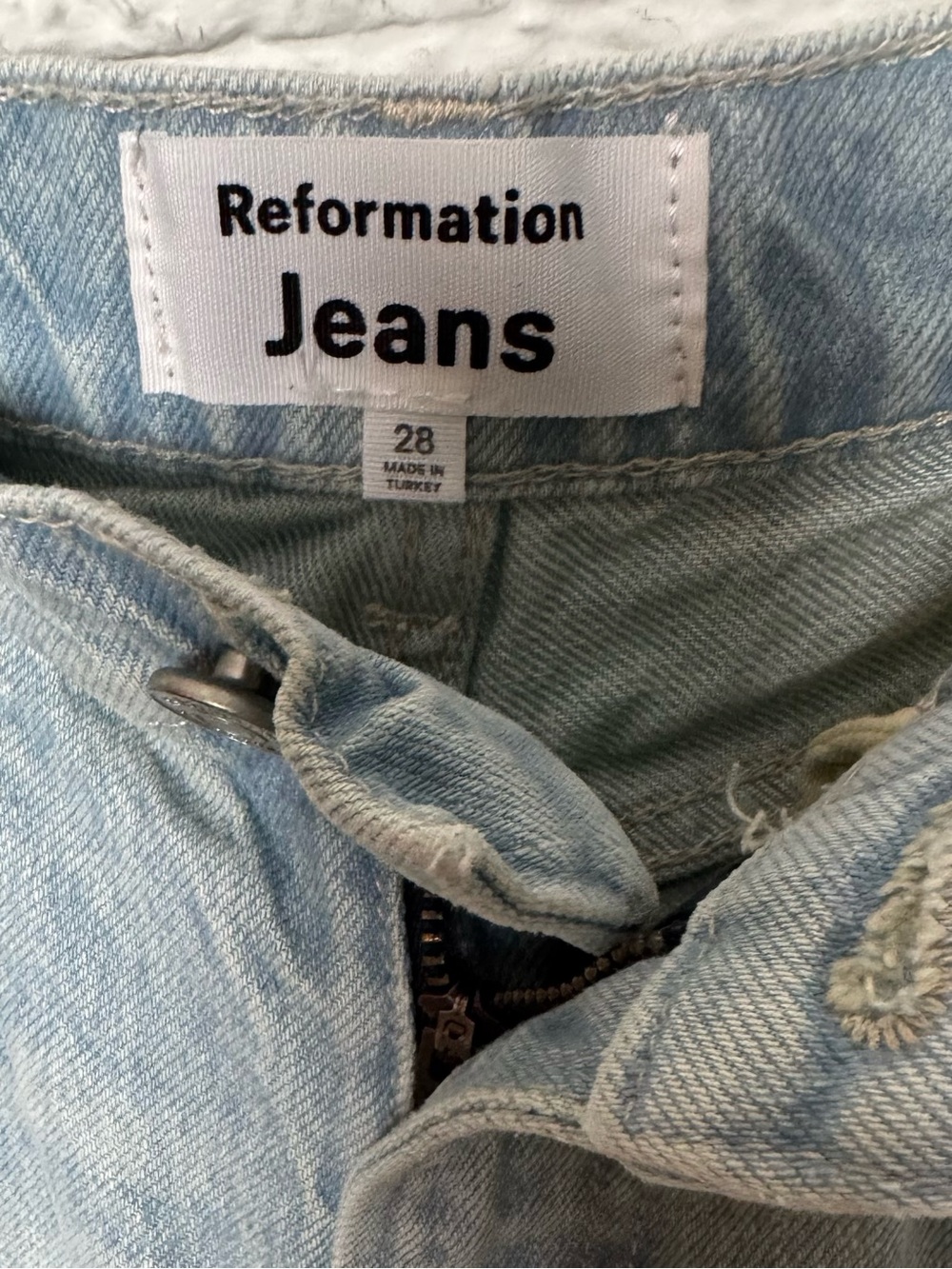 Reformation Pale Blue Denim Jeans